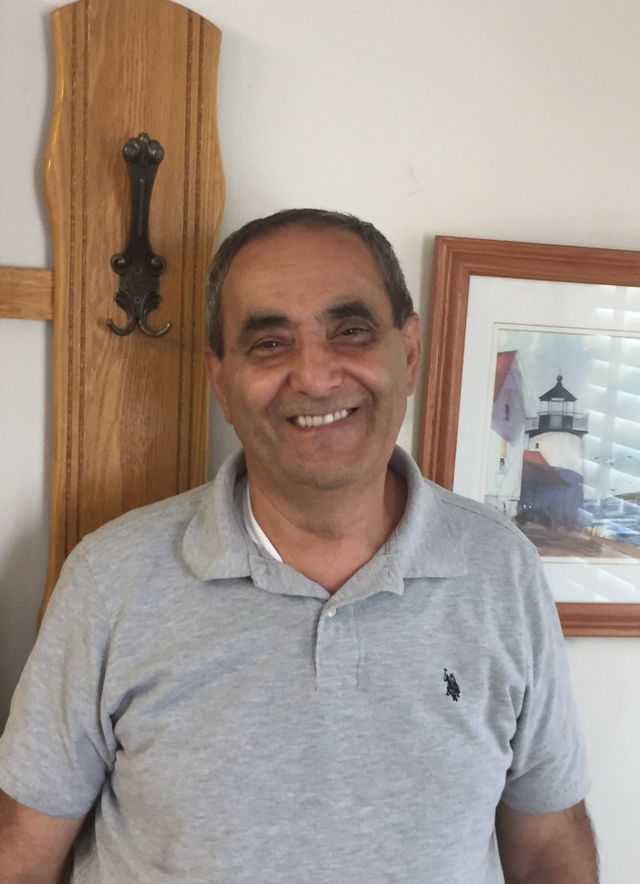 Happy Elderly Man With Gray Shirt — Kennebunk, ME — Denture Solutions