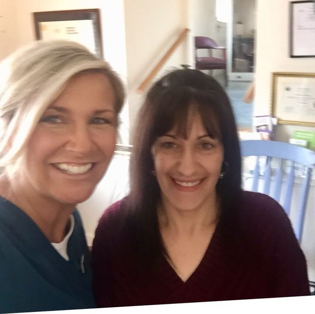 Happy Woman With Denturist 2 — Kennebunk, ME — Denture Solutions