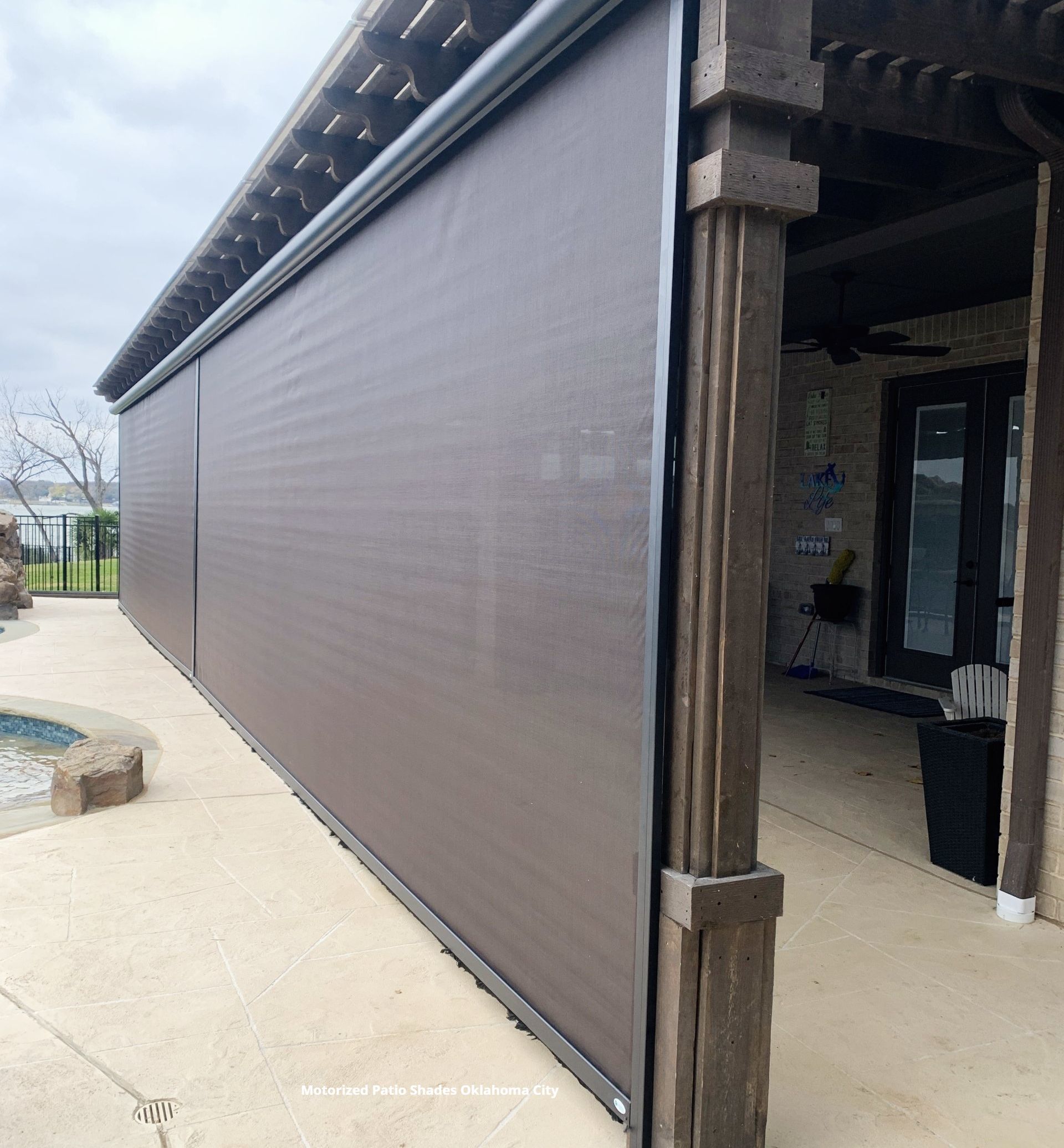 mounted retractable patio shades on a pergola oklahoma city 