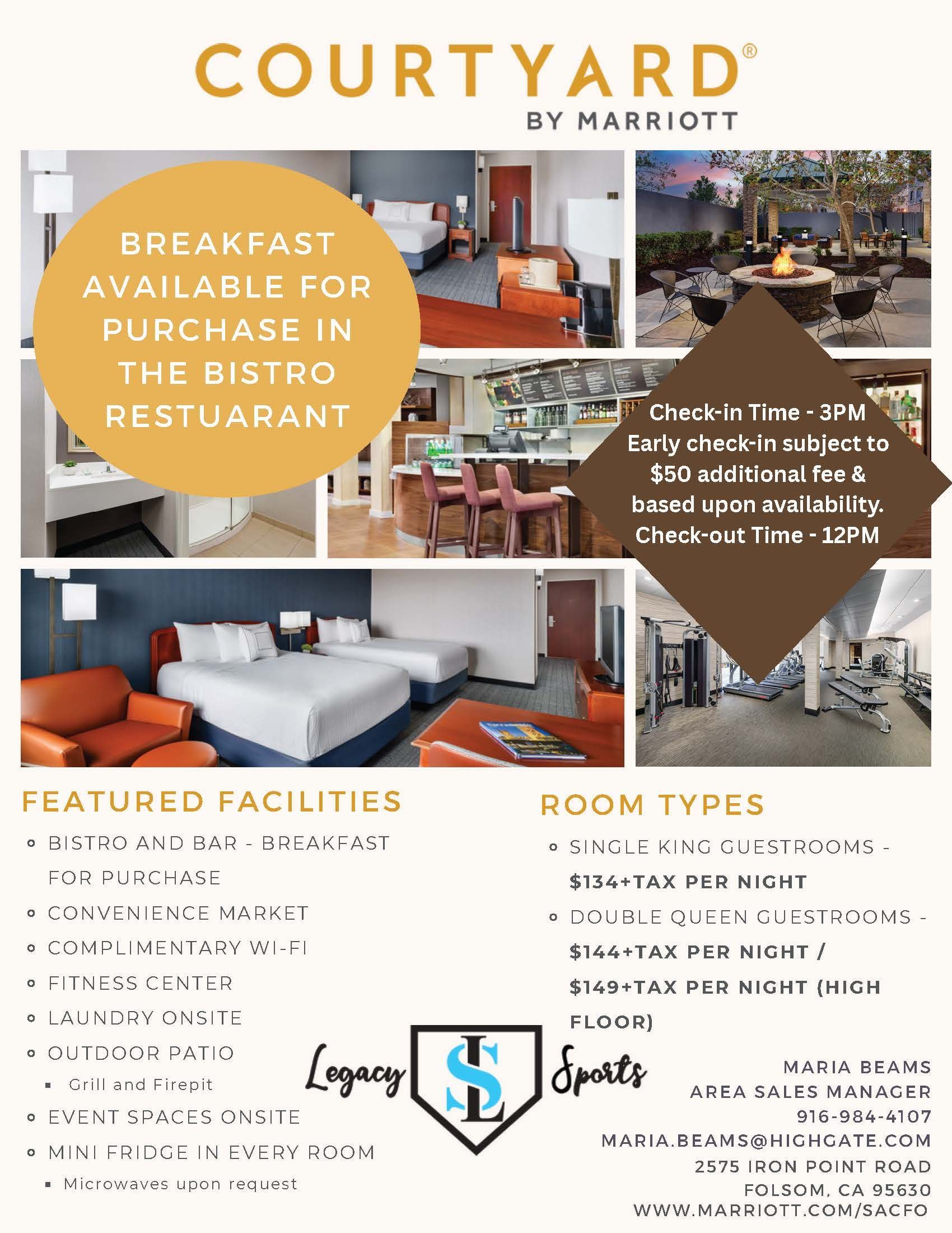 A brochure for a hotel called courtyard by marriott