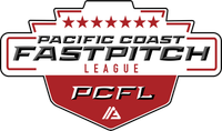 The logo for the pacific coast fastpitch league.