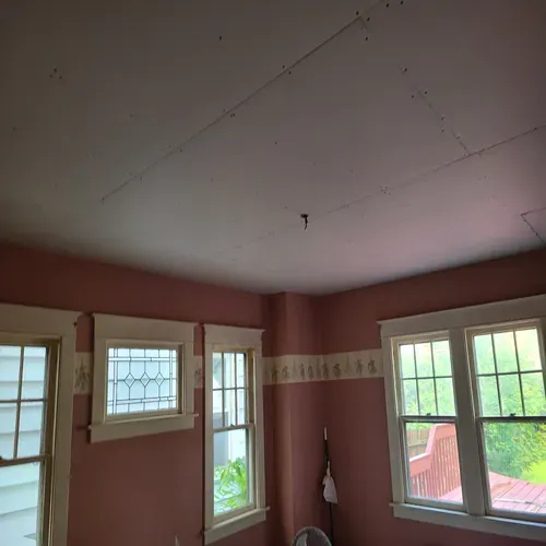 This image showcases a stunning gypsum board installation in Buffalo, New York.