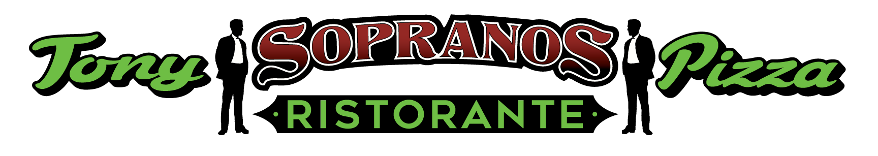 Amalfi 2 restaurant logo with a pizza slice, red letters on a tan background, and the text 