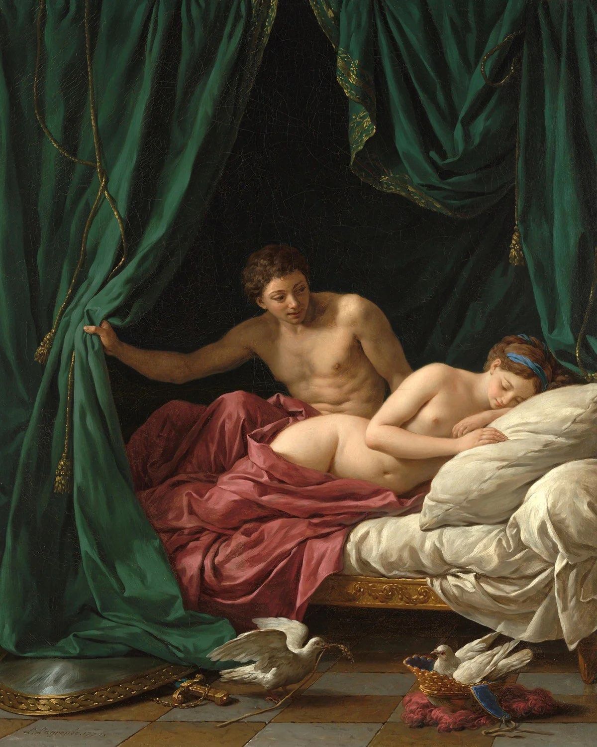 Mars and Venus Allegory of Peace  (1770)  by Louis-Jean-Francois Lagrenee