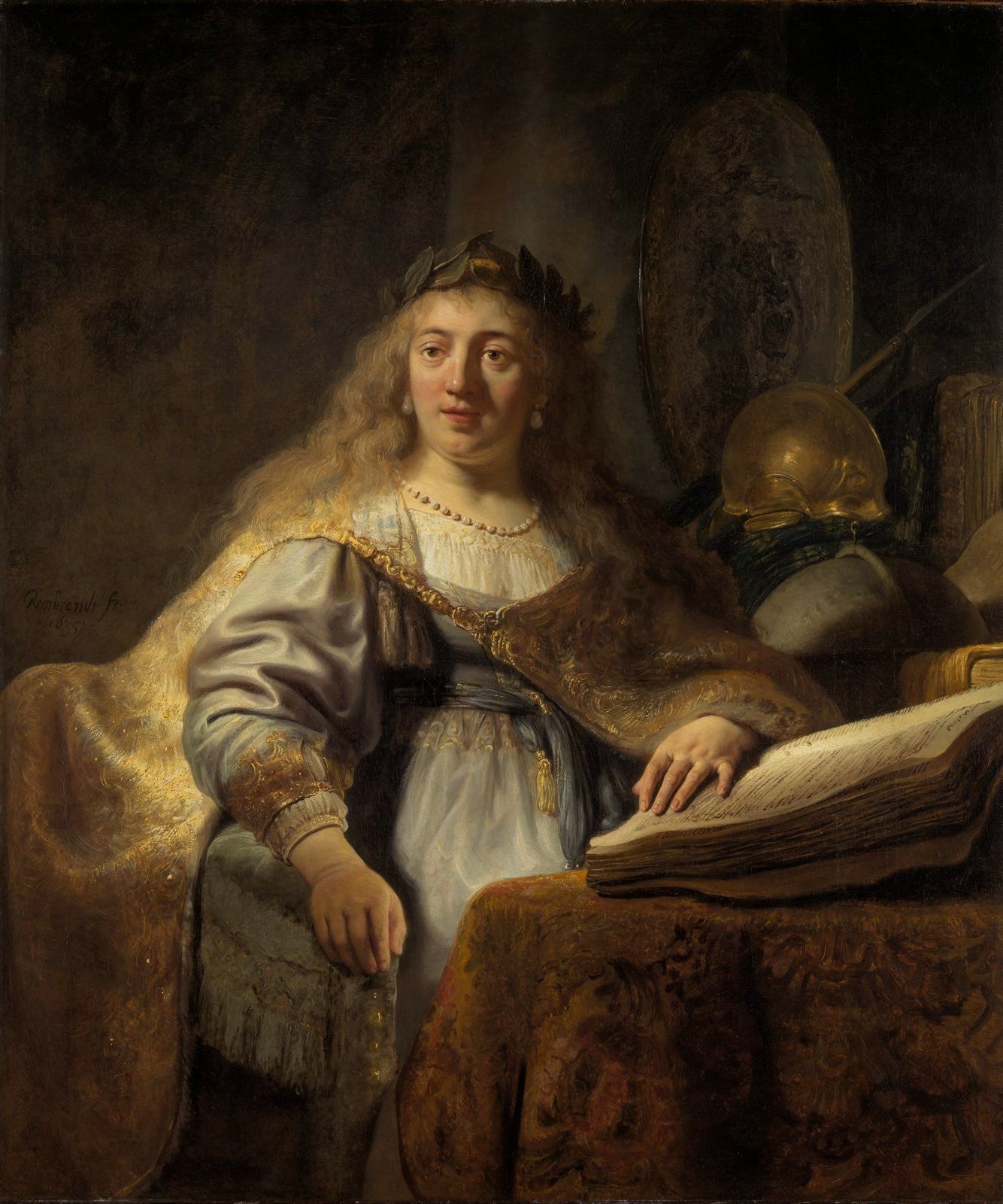 Minerva in her study (1635) by Rembrandt