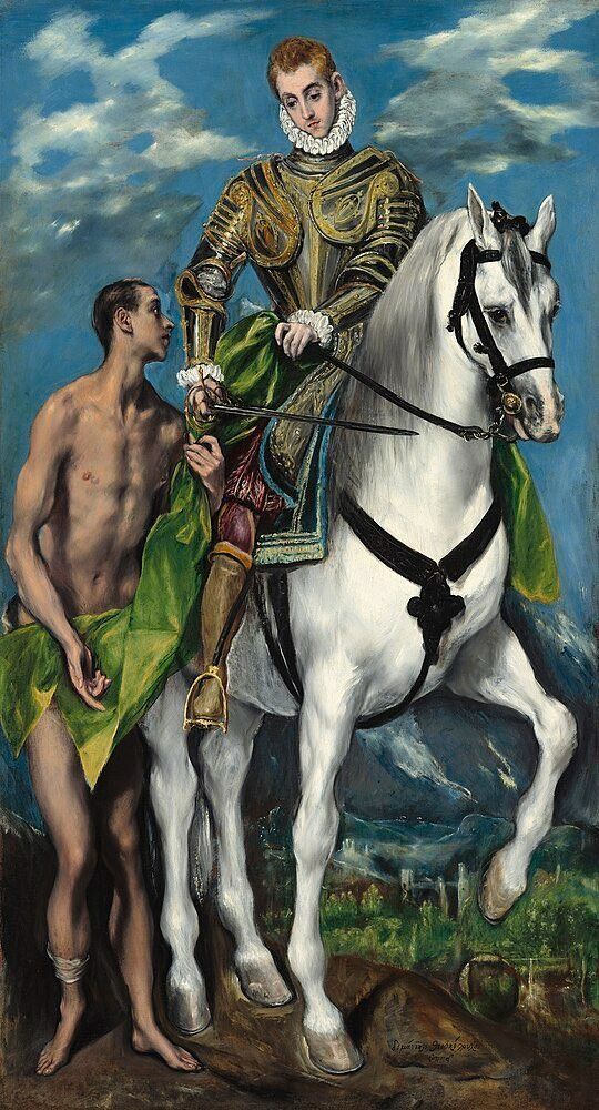 San Martín y el mendigo (1597-1599) by El Greco