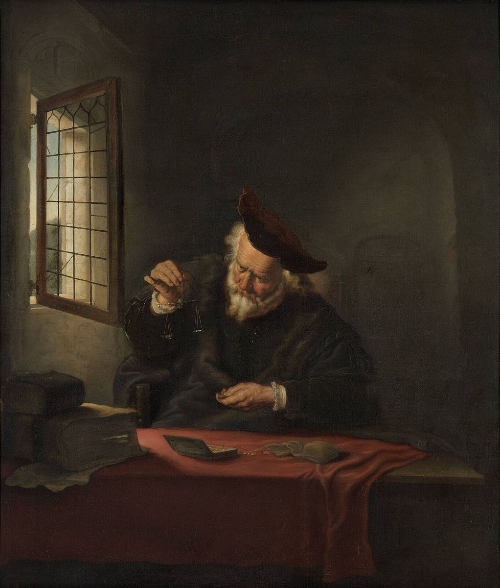 The gold-weigher (1654) by Salomon Koninck