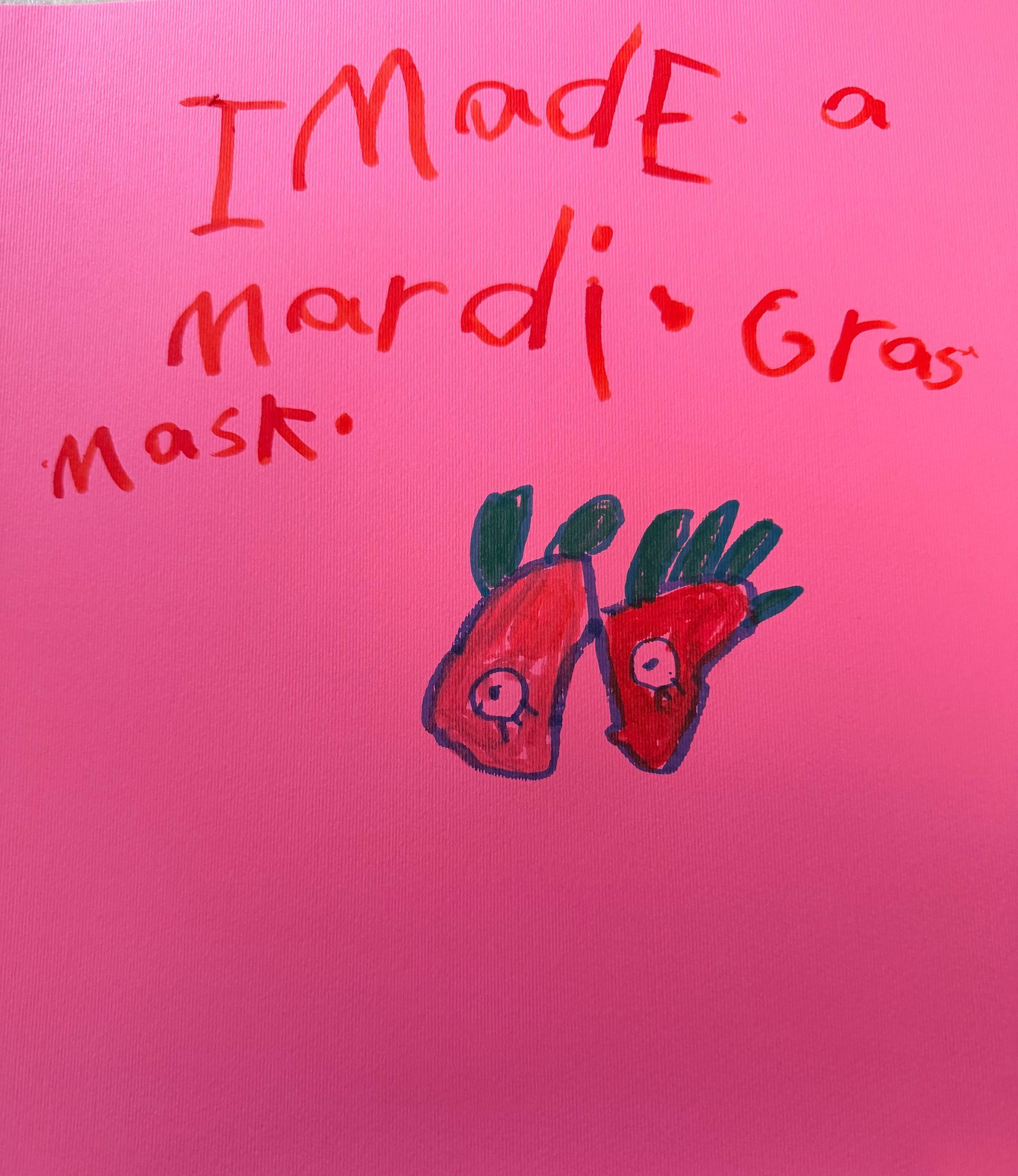 Children's art at an event for Dr. Michelle Clare Benoit - Mardi Gras Mask