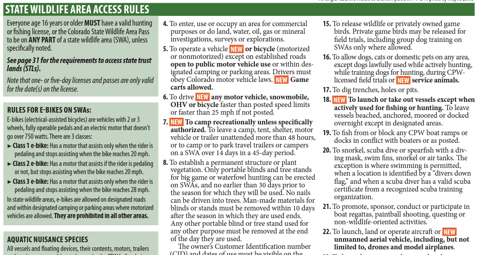 Image of the updates to the access rules for SWAs.
