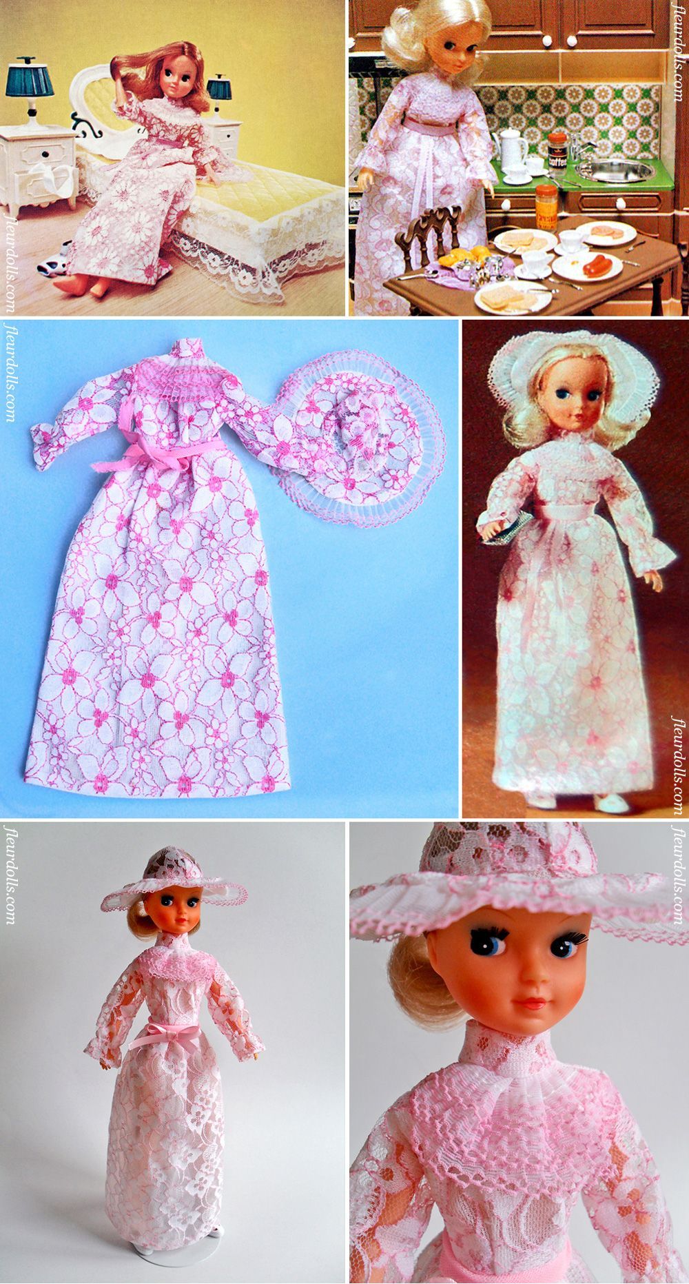 Fleur doll 1206 Ballroom fashion pink lace outfit big hat Otto Simon