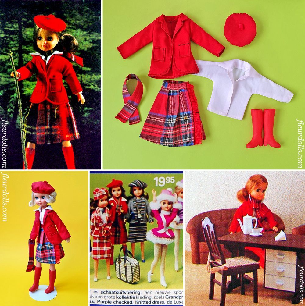Fleur doll fashion 1244 Scottish Dress  red kilt and jacket Otto Simon Dutch Sindy