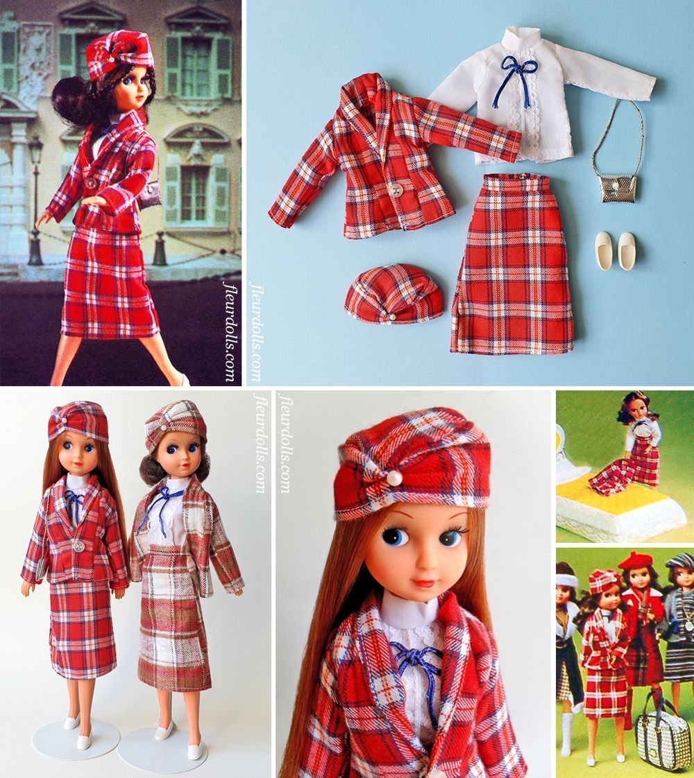 Fleur fashion 1245 red plaid outfit knitted dress Otto Simon