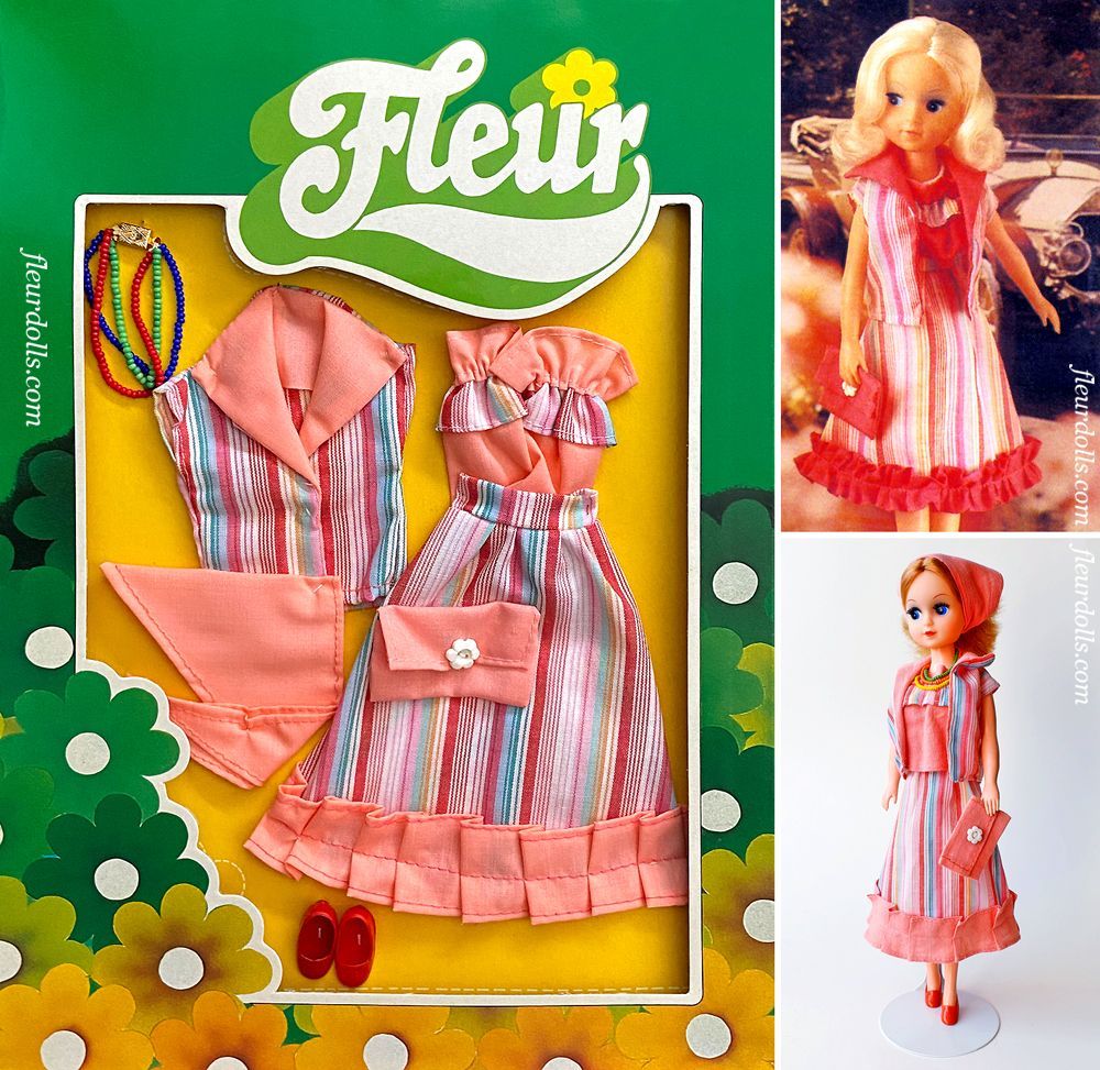 Fleur doll fashion pink striped set NRFB Otto Simon outfit 1257