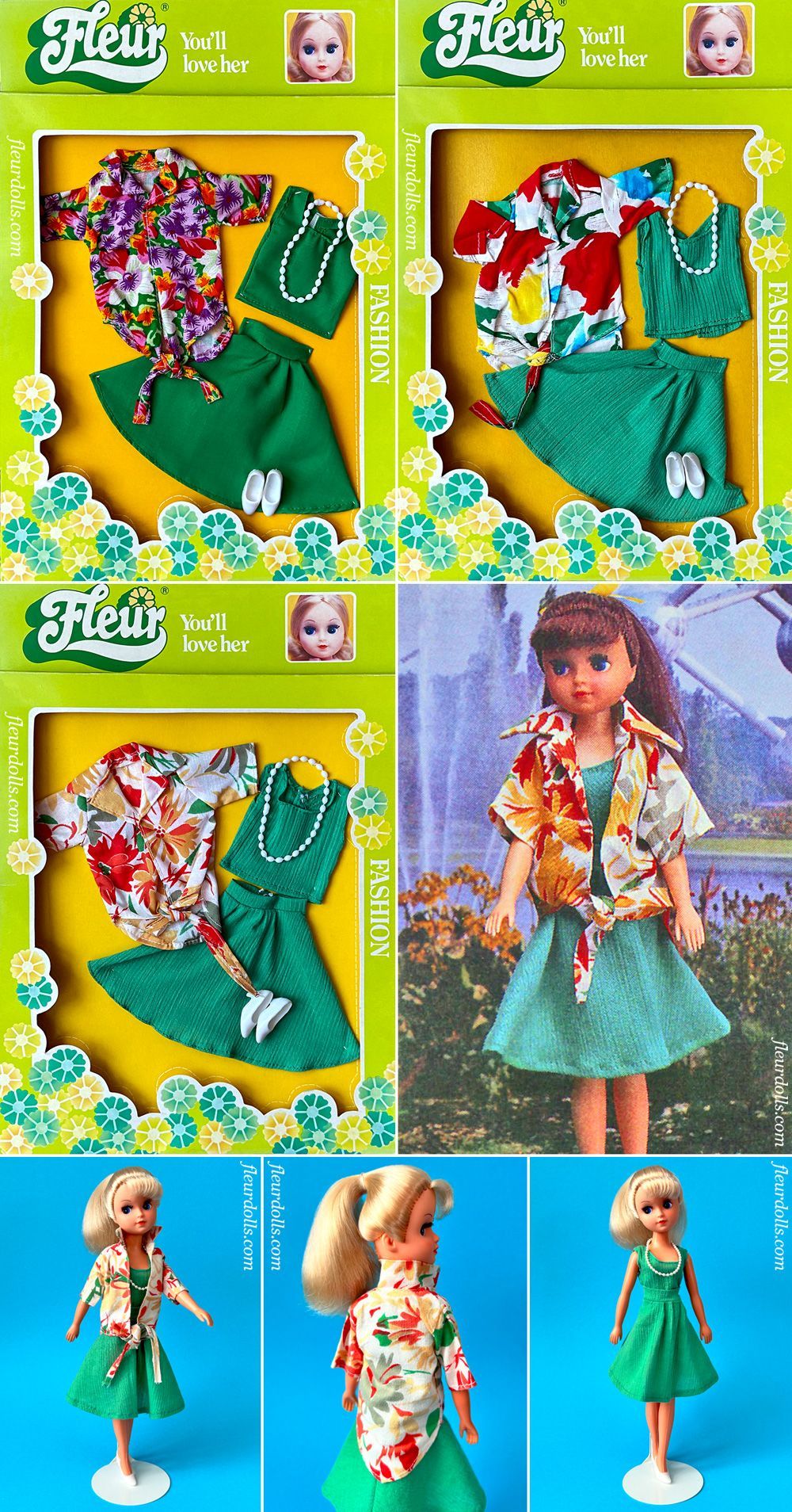 Fleur doll green set fashion 1981 NRFB outfit Otto Simon