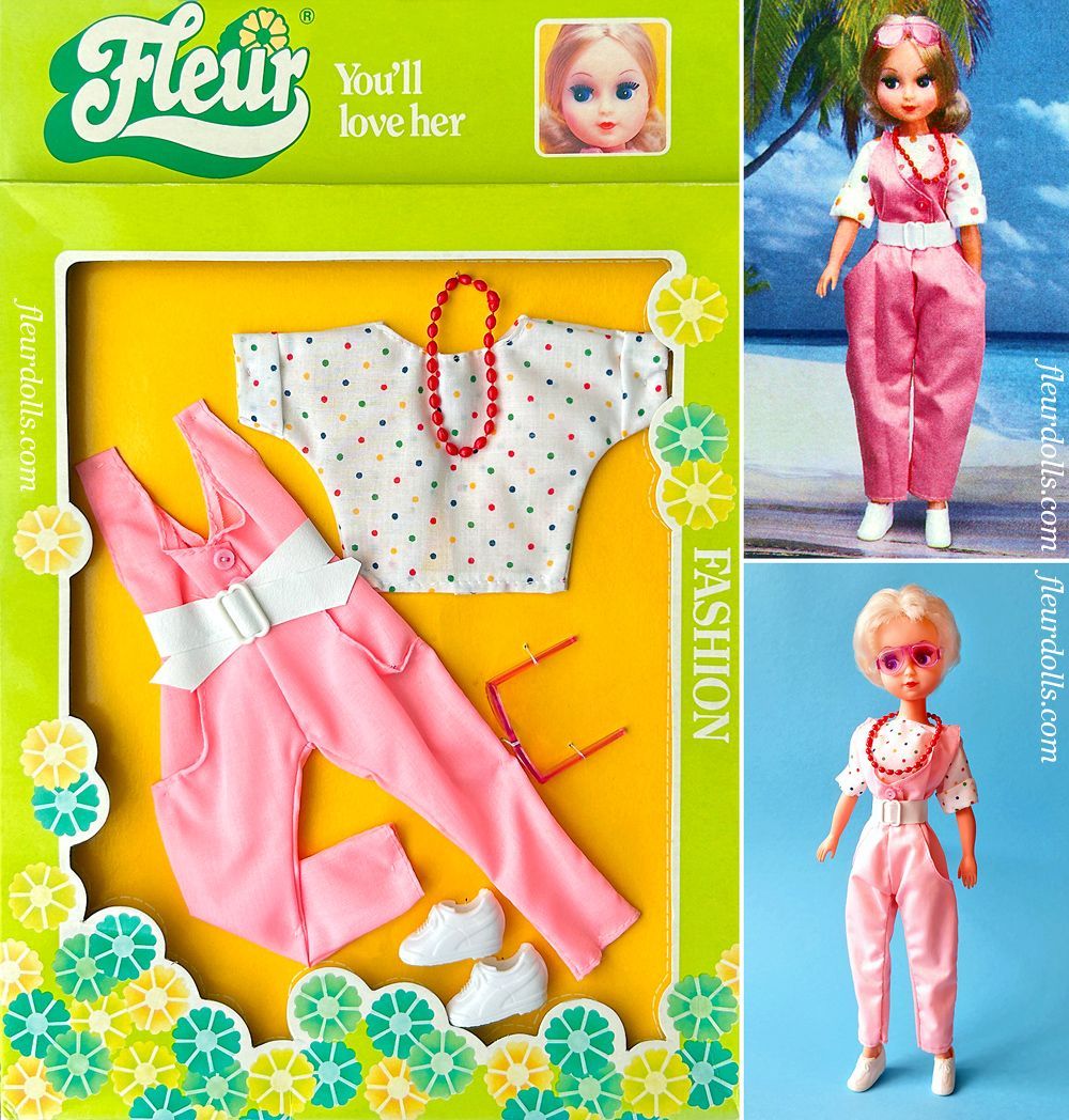 Fleur doll fashion pink overalls beach 1285 Otto Simon