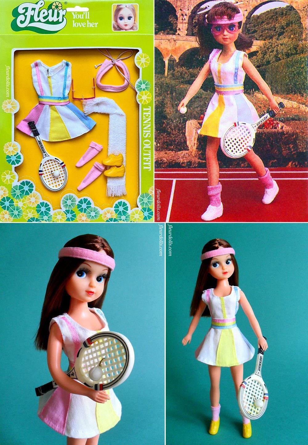 Fleur doll tennis outfit NRFB fashion in box white pink Otto Simon 1287