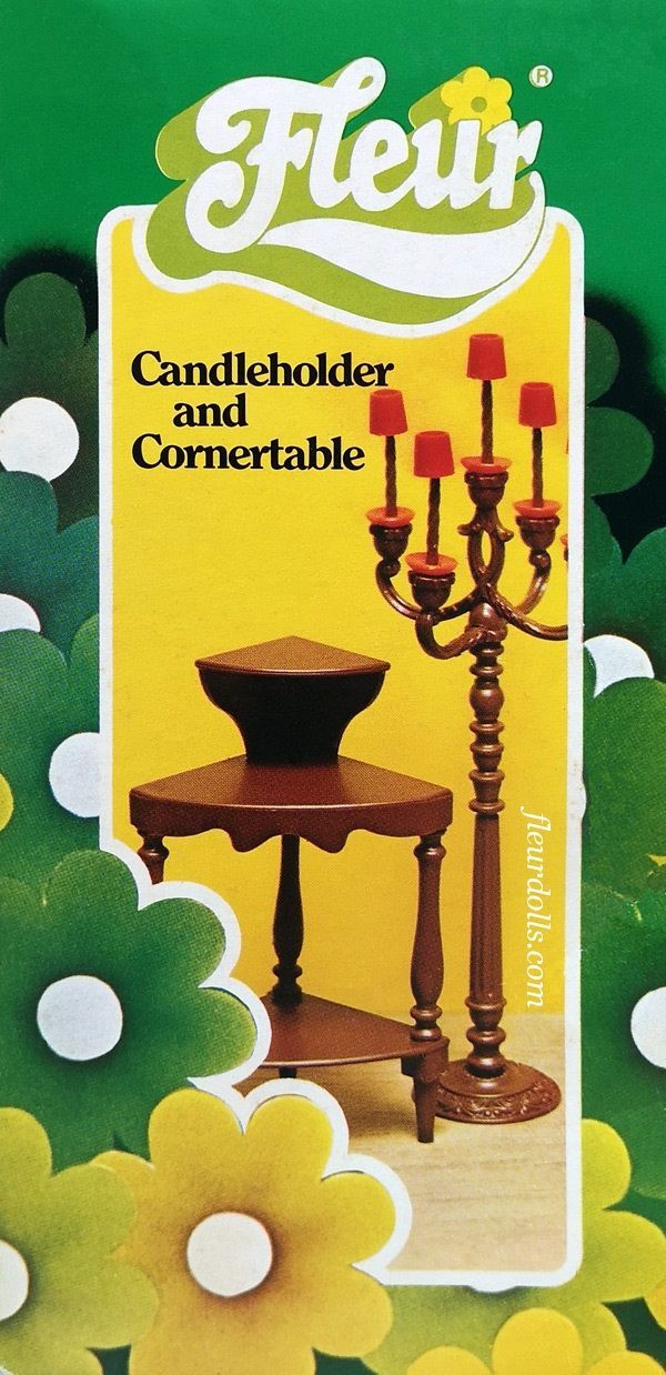 Fleur doll brown candleholder and cornertable for brown living room together in one box