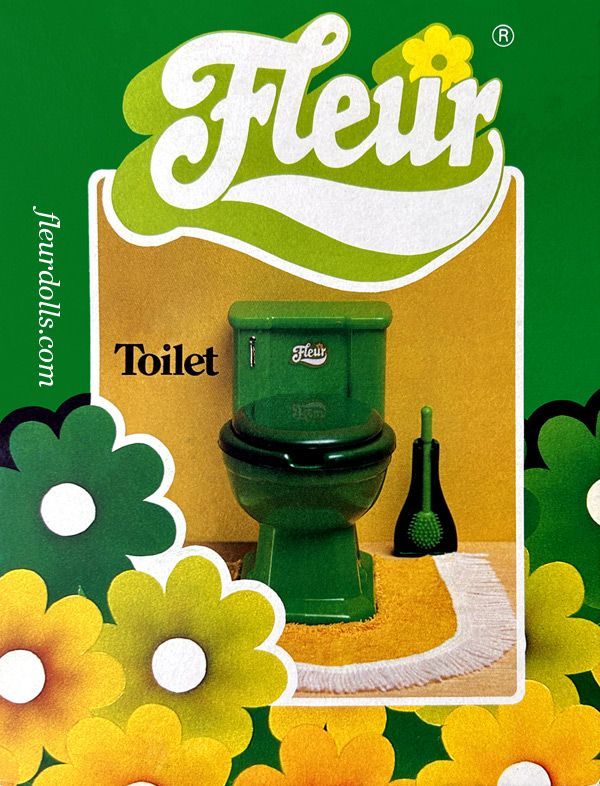 Fleur doll green toilet for fashion dolls.