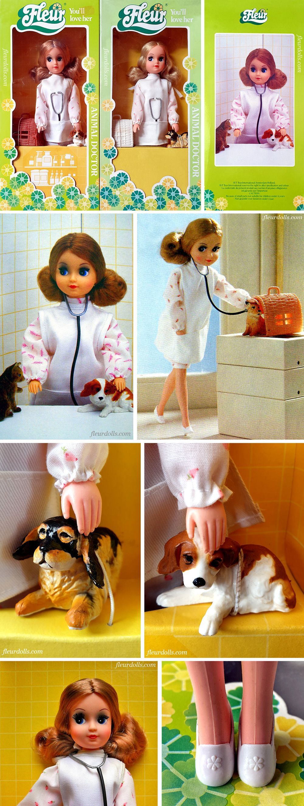 Fleur doll by Otto Simon Animal Doctor 1980s Dutch fashion doll veterinarian in white coat