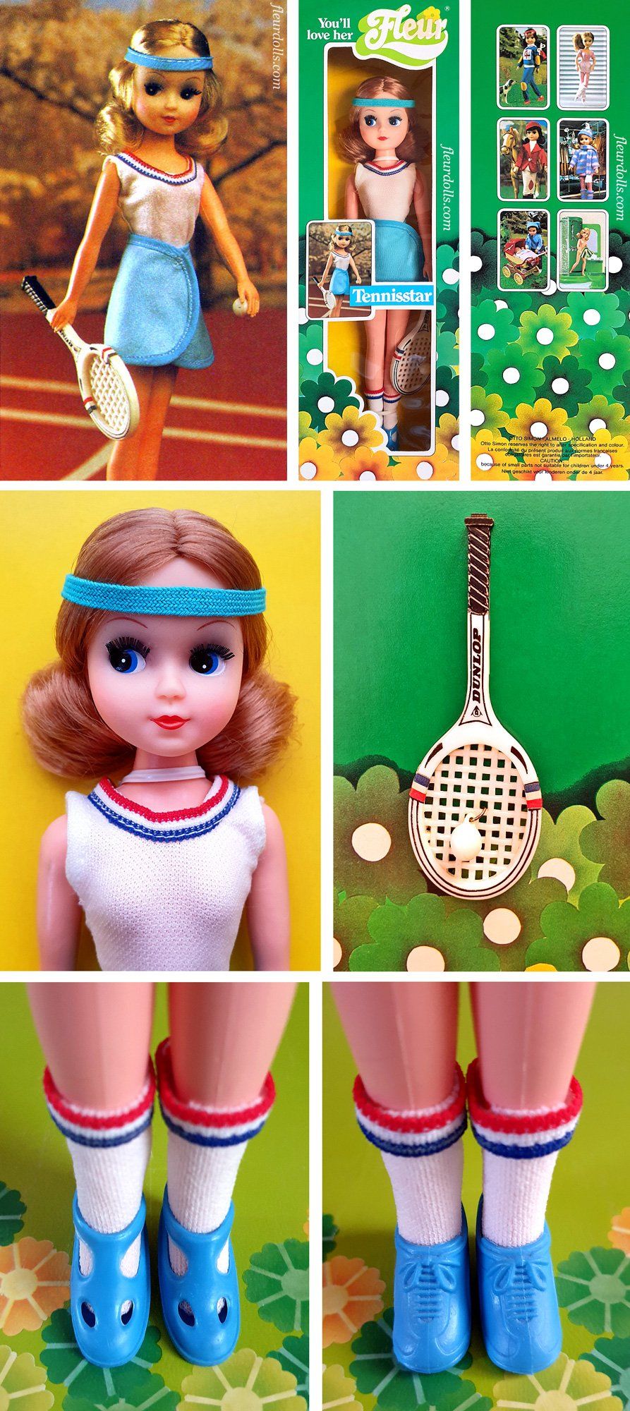 Tennis player Fleur doll Tennisstar 1980s Dutch fashion doll Otto Simon