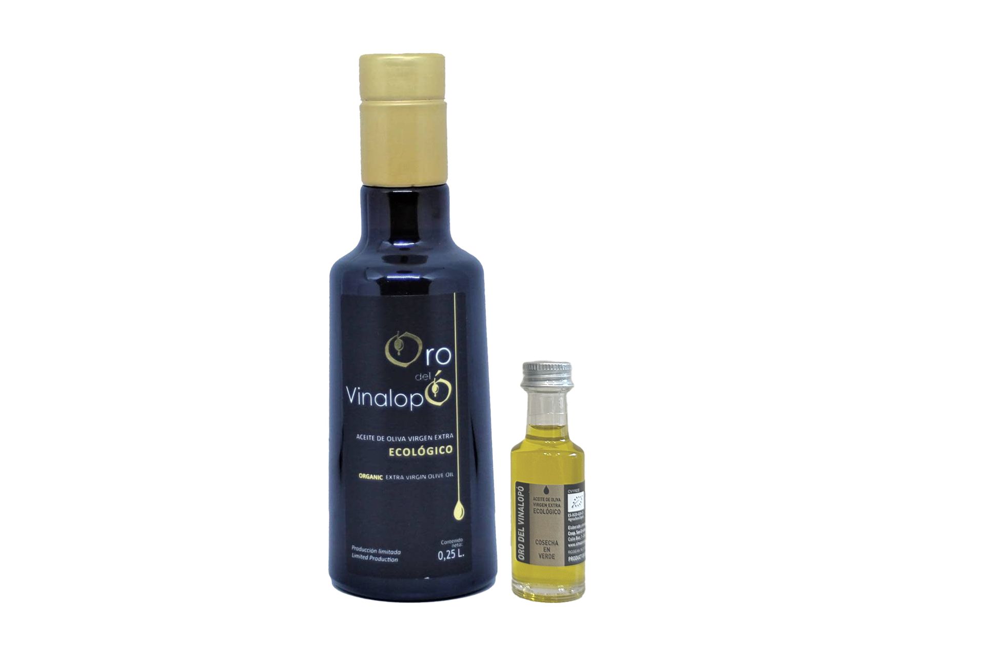 Two bottles with olive oil in different sizes