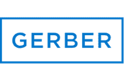 A blue and white gerber logo on a white background.