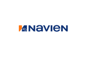 The navien logo is blue and orange on a white background.