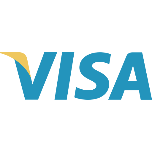 A blue and yellow visa logo on a white background