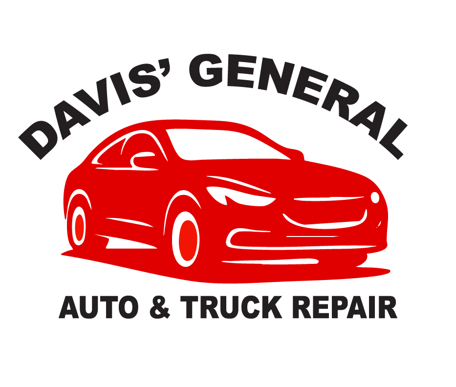 Davis' General Auto & Truck Repair logo with red car graphic and black text on a white background.