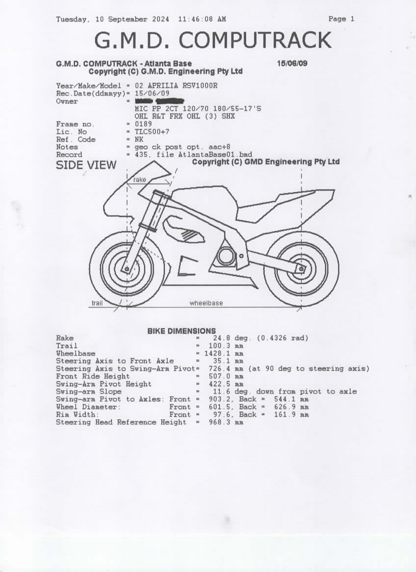 A black and white drawing of a motorcycle on a piece of paper.