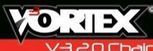 The vortex logo is on a red and black background.