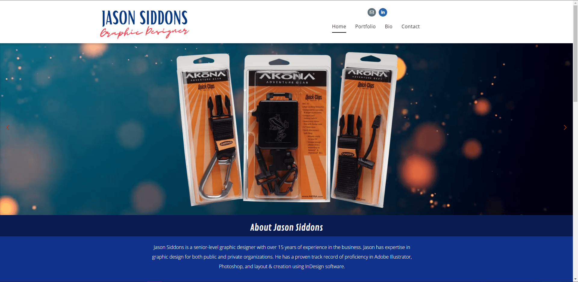 Website header featuring three packaged black cable products.