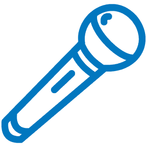 microphone icon in blue