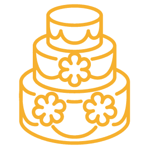 wedding cake icon in orange
