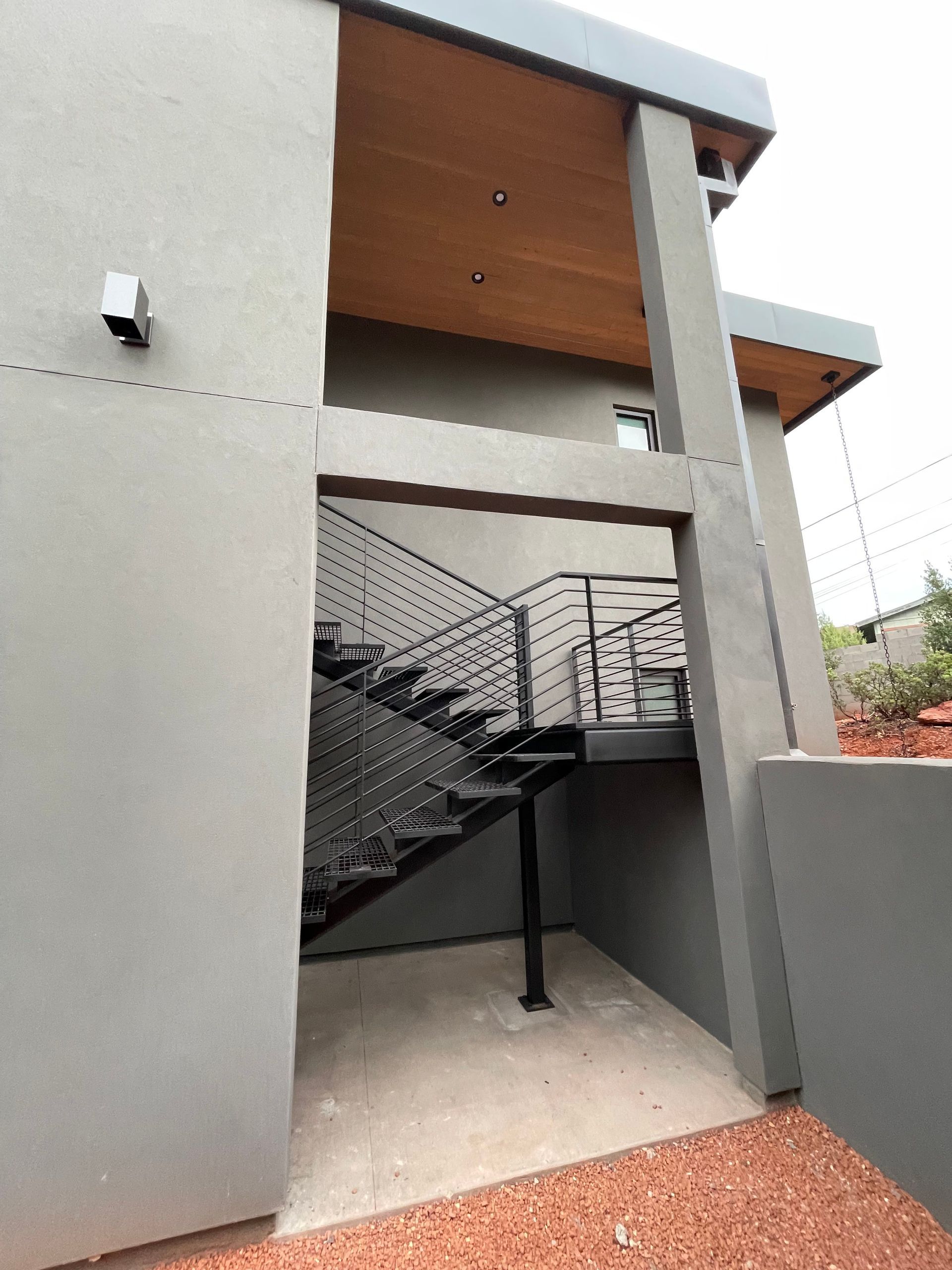 A staircase leading up to the second floor of a building