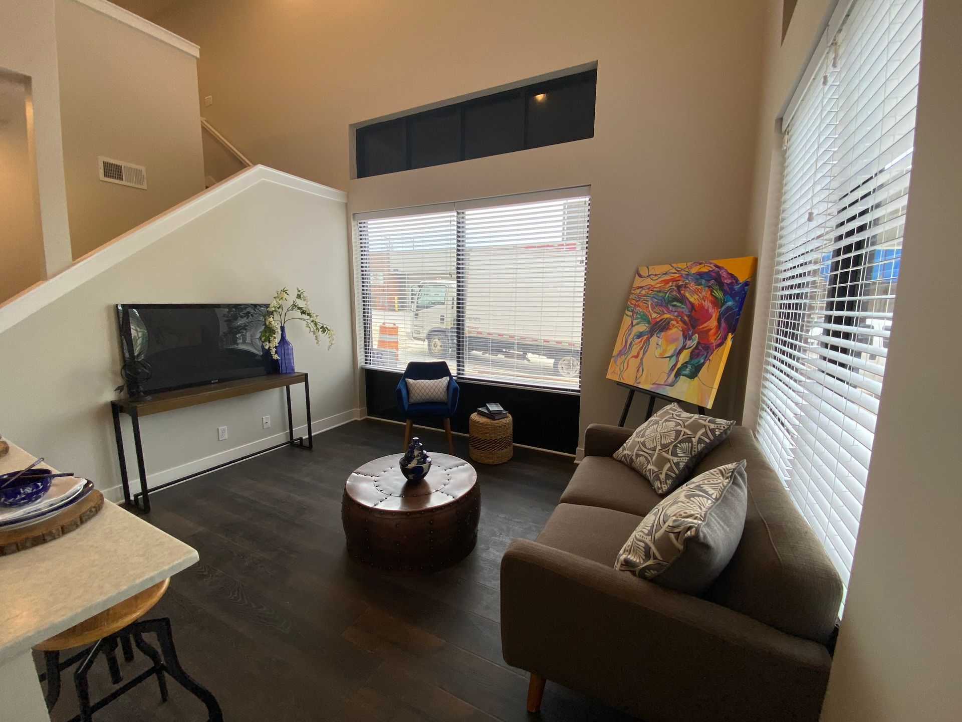 the hinge flats living room and window 1