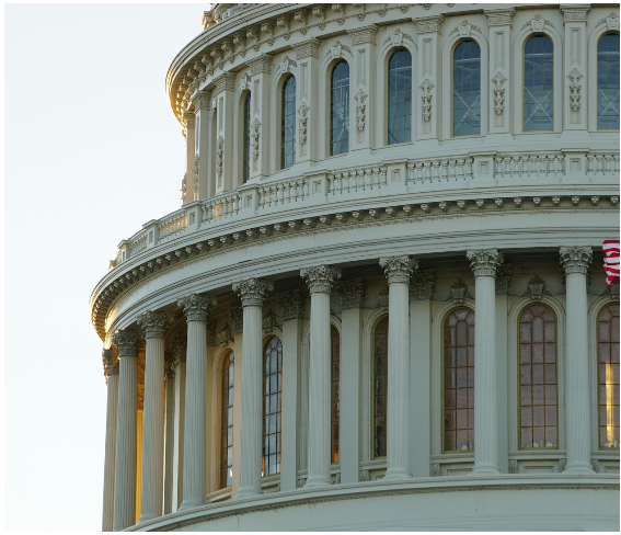 California's Capitol building rotunda photographed from the side