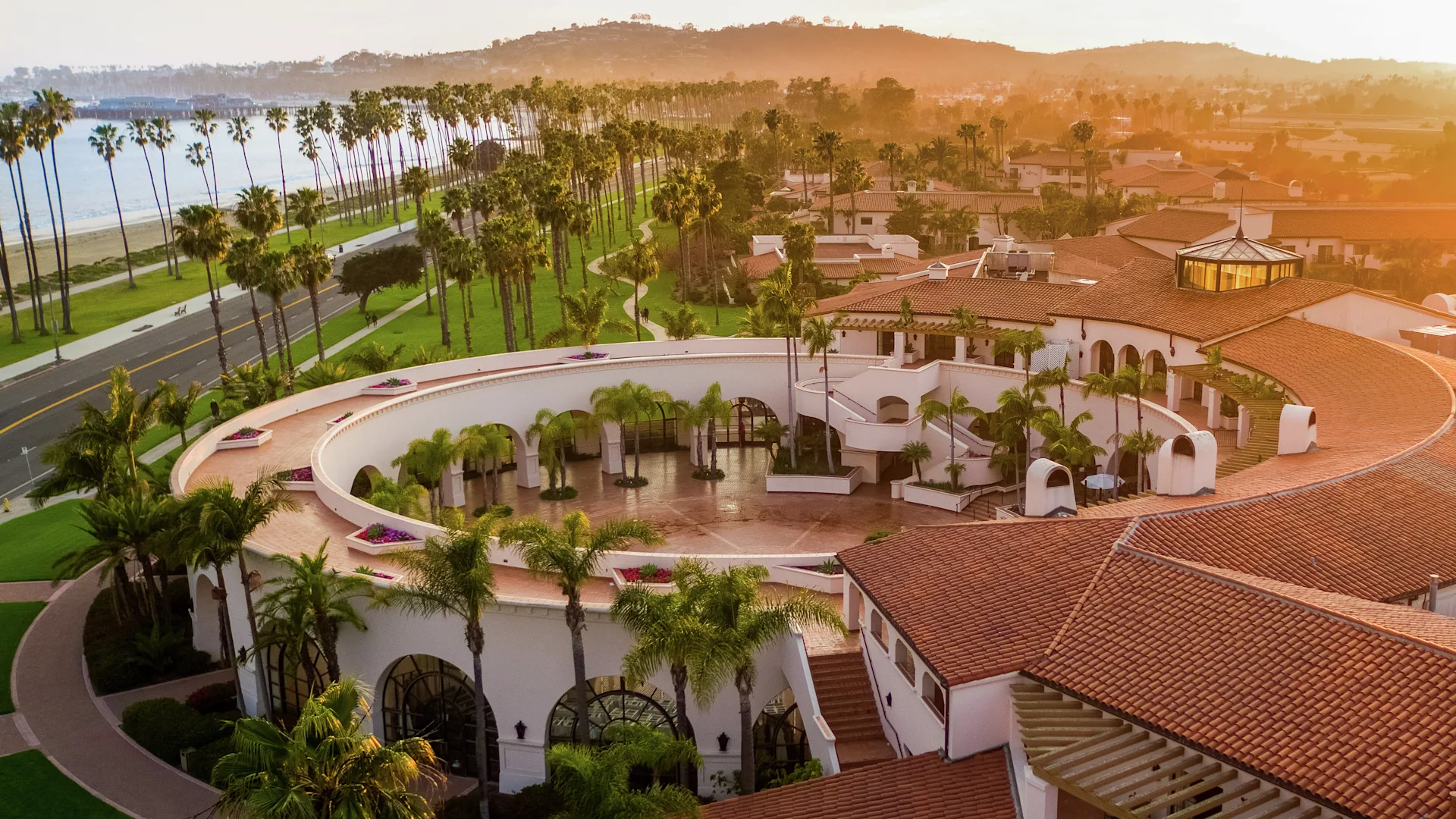 Aerial photo of Santa Barbara Hilton Beachfront Resort