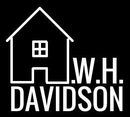 The logo for a w.h. davidson real estate company is white on a black background.