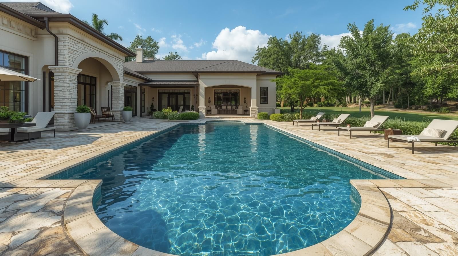 Weather-resistant and durable, travertine stands strong through sun, rain, and wear.