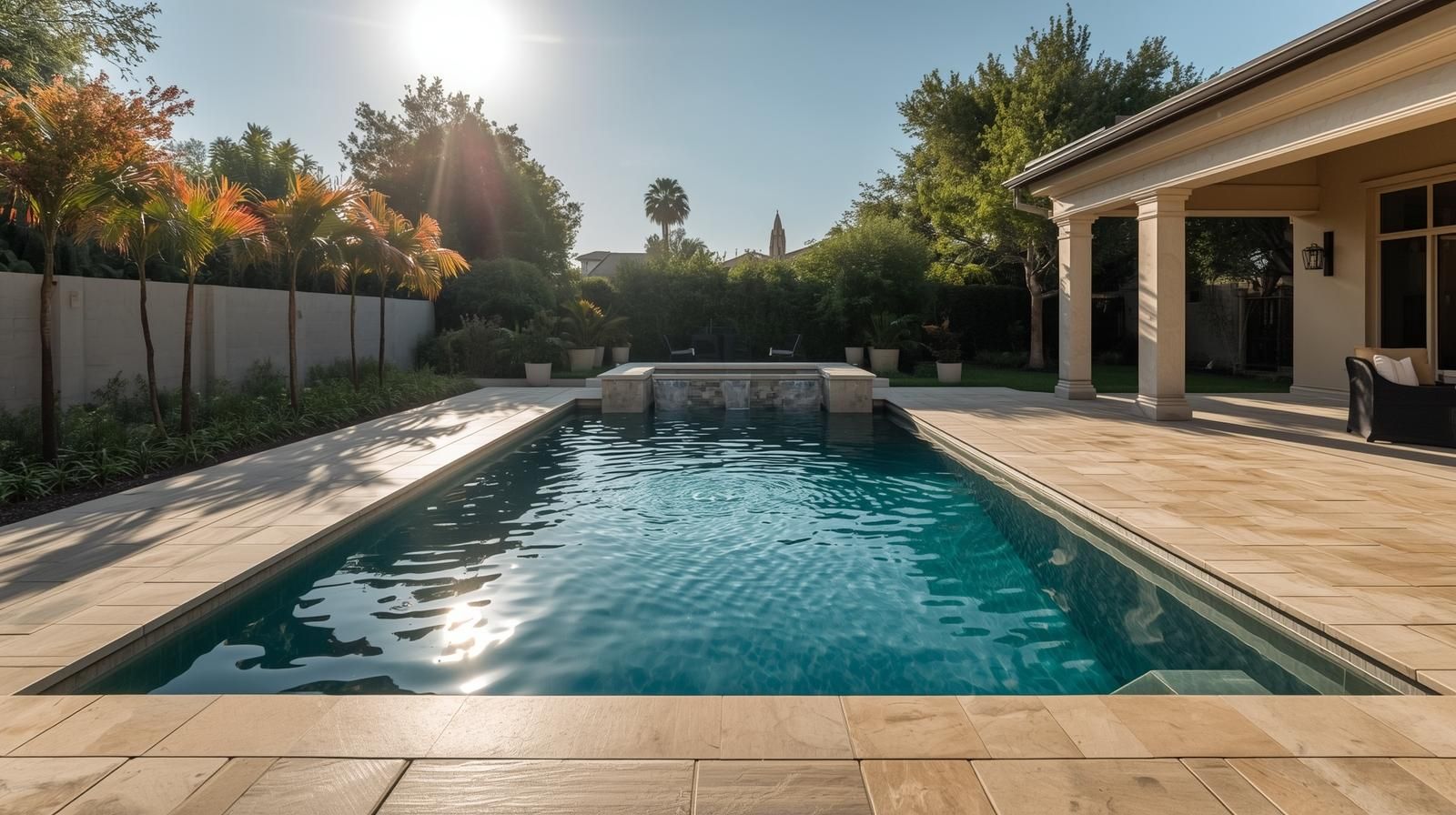 With its heat resistance and durability, travertine is perfect for warm, sunny climates.