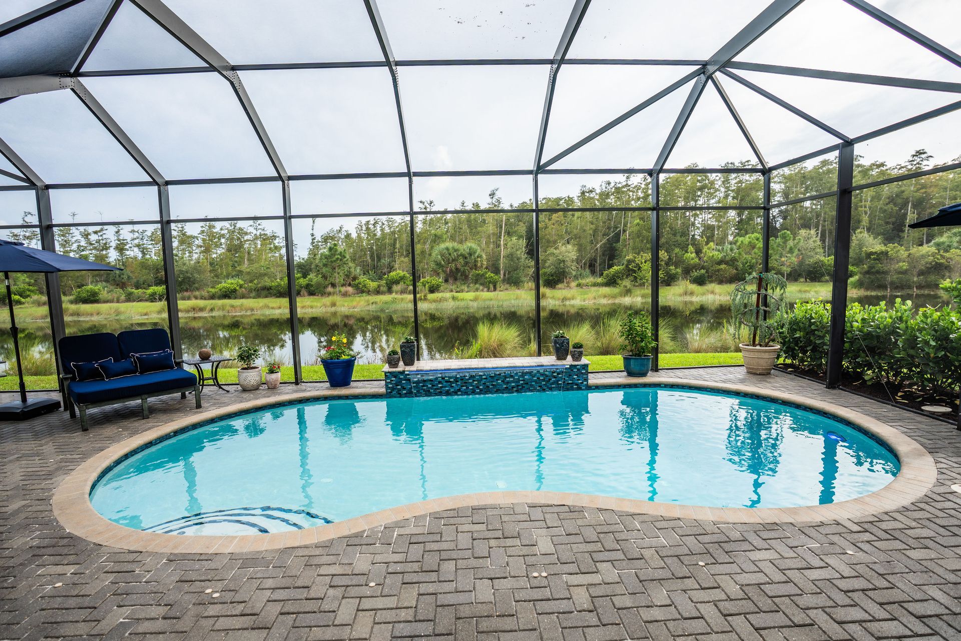 Pool resurfacing in Florida showing plaster upgrade