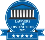 Justia Lawyer Rating badge. Blue and white shield with "JUSTIA" and "10.0" in red. "Lawyer Rating" at the bottom.