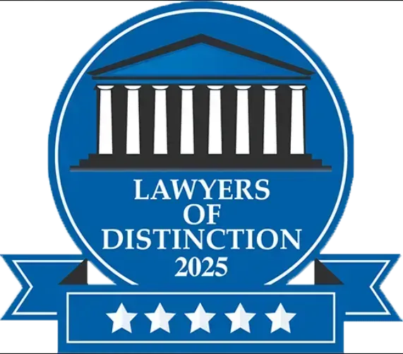 Justia Lawyer Rating badge. Blue and white shield with "JUSTIA" and "10.0" in red. "Lawyer Rating" at the bottom.