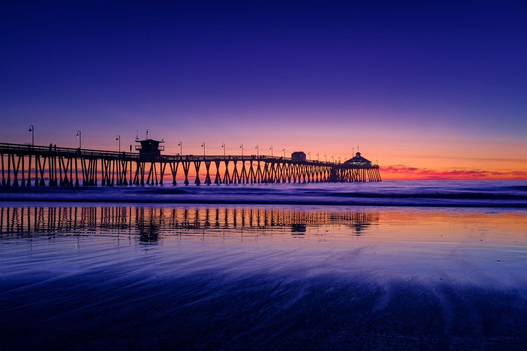 Imperial beach pier at sunset 