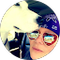A man wearing sunglasses and a bandana is in a circle.