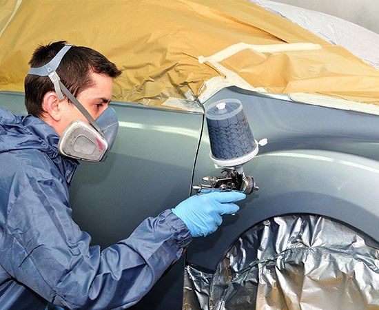 Worker Painting Car — Rowlett, TX — JNM Painting Autobody Shop