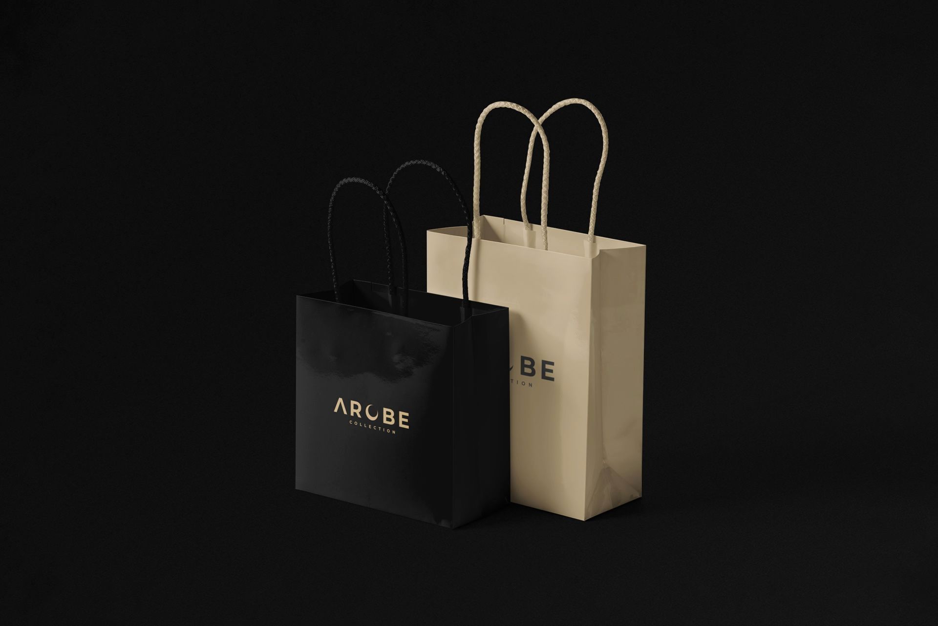 Arobe Collection product bag designs from Web mind agency Reading
