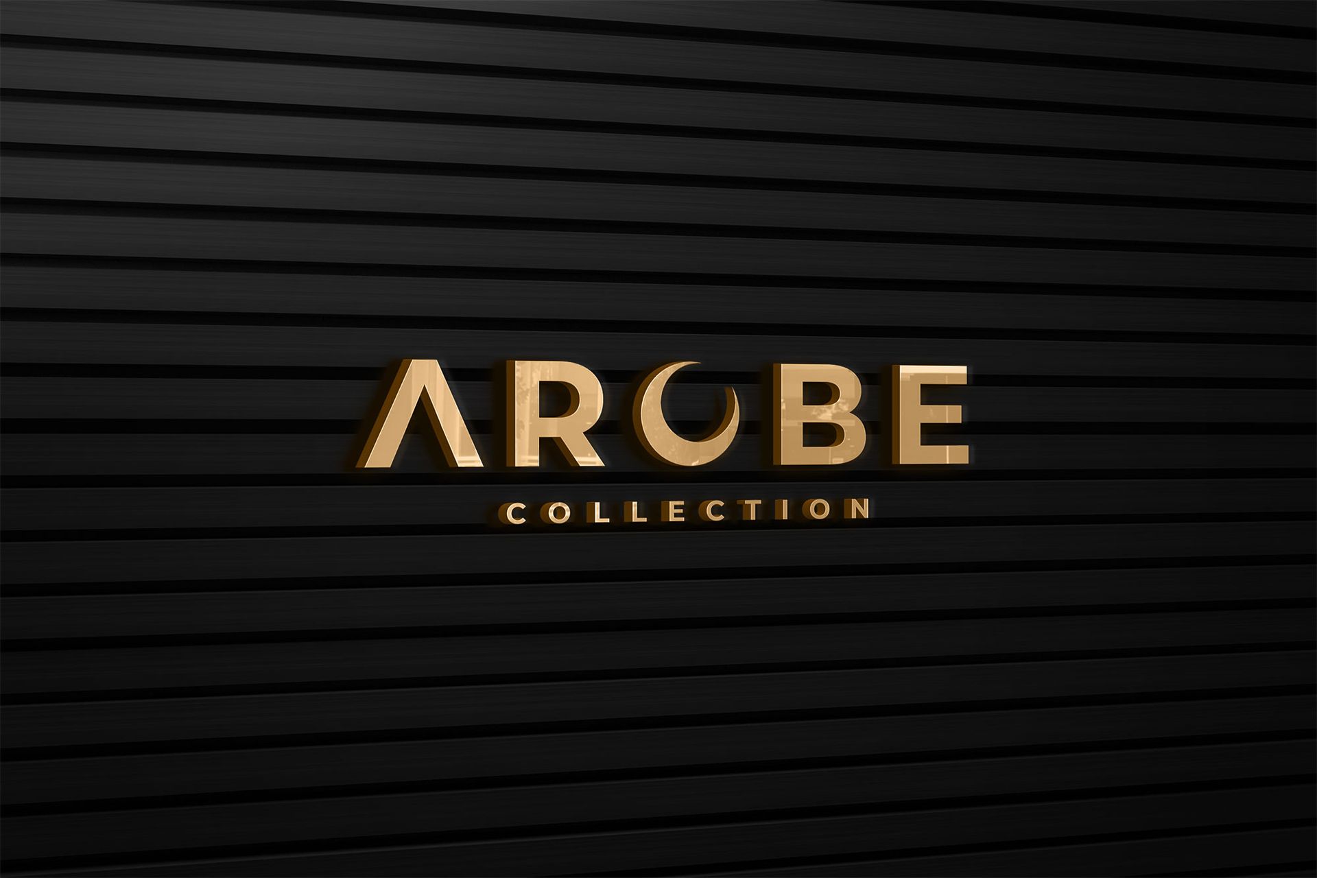 Arobe Collection 3d Logo Design on a wall