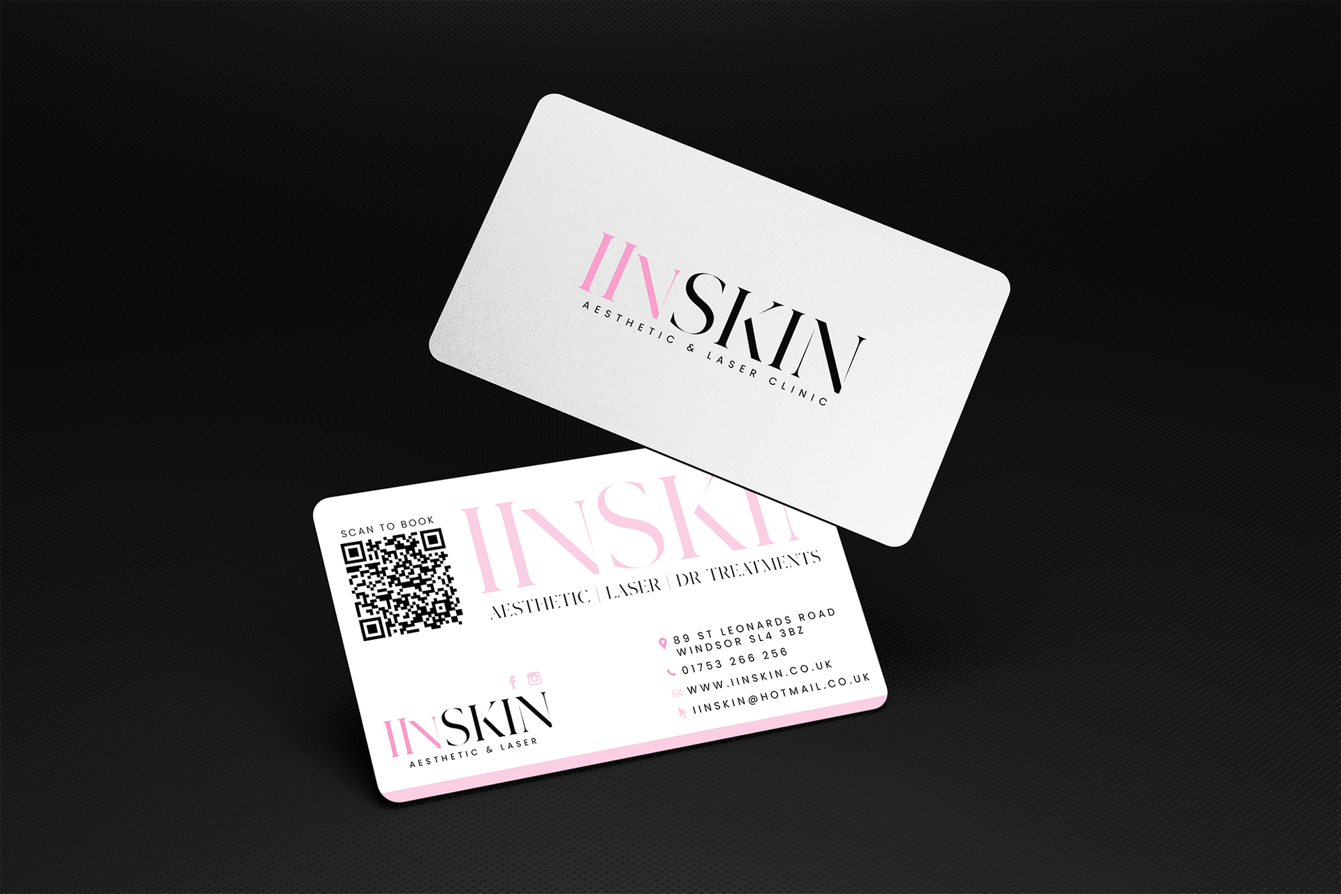Business card design for iinSkin Clinic Windsor by Web mind
